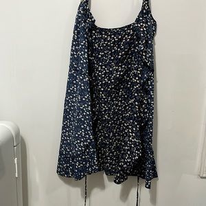 Navy wrap around dress